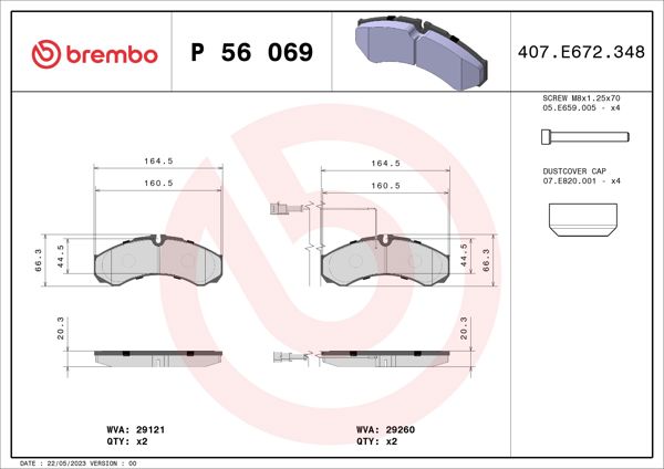 BREMBO P56069 | Fren Balatası Arka Low-Met Renault