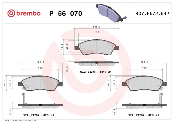 BREMBO P56070 | Fren Balatası Ön Low-Met Nissan