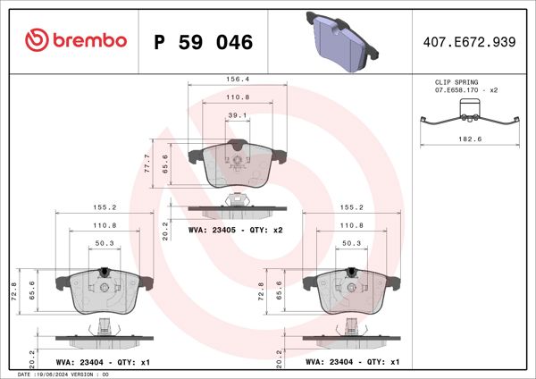 BREMBO P59046 | Fren Balatası Ön Low-Met Chevrolet