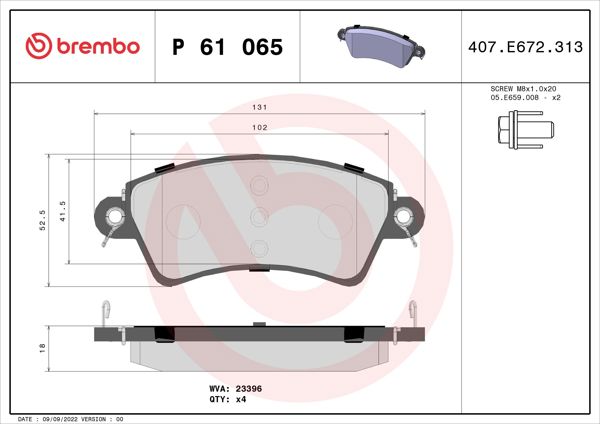 BREMBO P61065 | Fren Balatası Ön Low-Met Peugeot