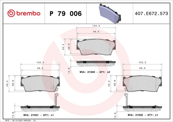BREMBO P79006 | Fren Balatası Ön Low-Met Suzuki