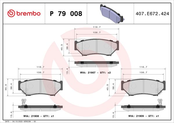 BREMBO P79008 | Fren Balatası Ön Low-Met Chevrolet