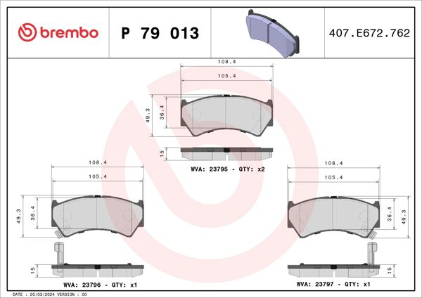 BREMBO P79013 | Fren Balatası Ön Low-Met Suzuki