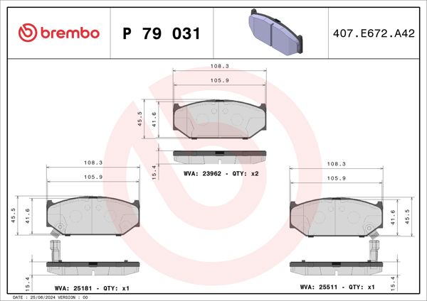 BREMBO P79031 | Fren Balatası Ön Low-Met Suzuki