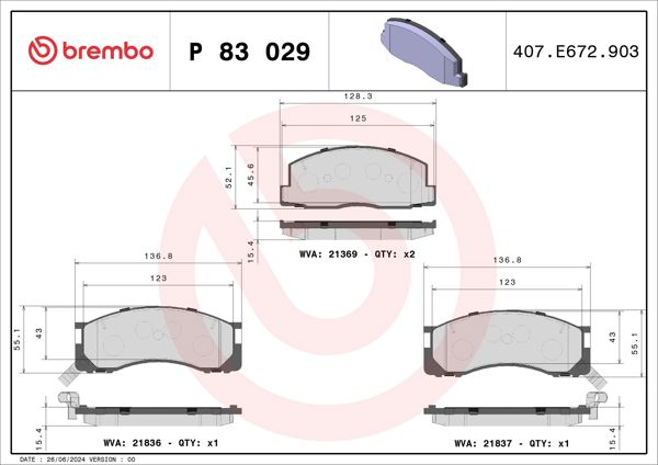 BREMBO P83029 | Fren Balatası Ön Low-Met Toyota