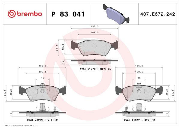BREMBO P83041 | Fren Balatası Ön Low-Met Toyota