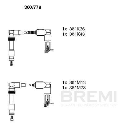 BREMI 300-778 | Buji Kablosu Set Opel Astra G X20xev 98-05