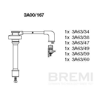 BREMI 3A00-167 | Buji Kablo Takımı Chrysler Stratus 2.5