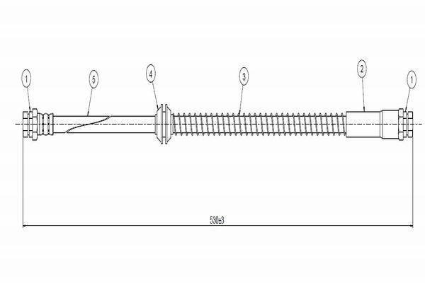 CAVO C900127A | Fren Hortumu Arka (500 mm) | 1 Adet