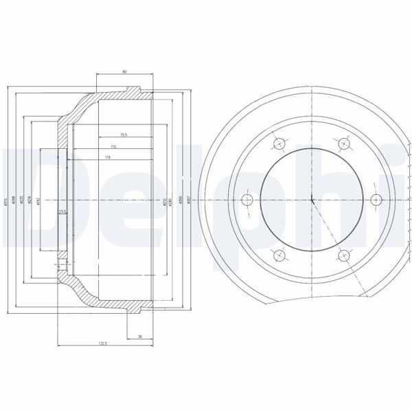 DELPHI BF467 | Arka Fren Kampanası Transit V184 (Çift Teker) 01-06