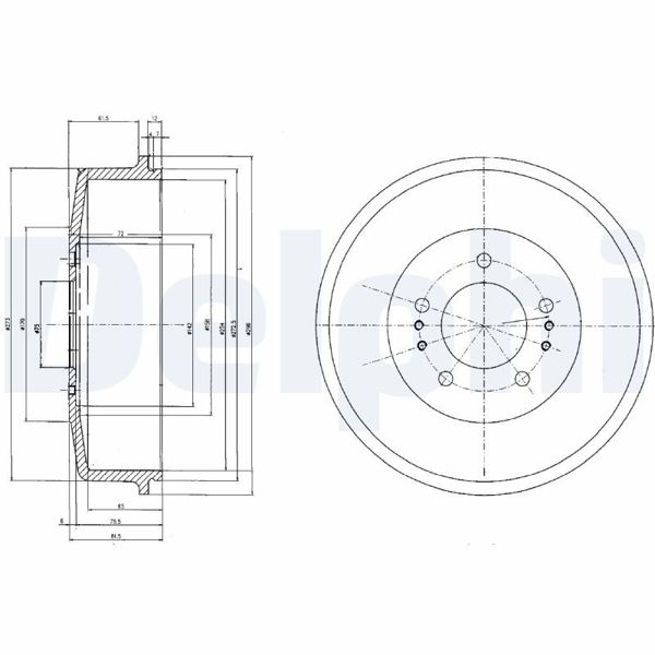 DELPHI BF520 | Fren Kampana Arka 296-5 (Hyundai:H100 Mın 94 >)