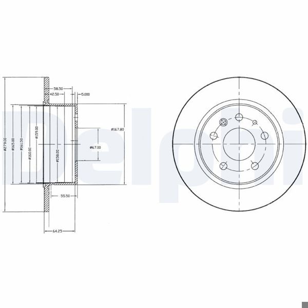 DELPHI BG2240 | Fren Diski 115 Ön 70 Lik Takım