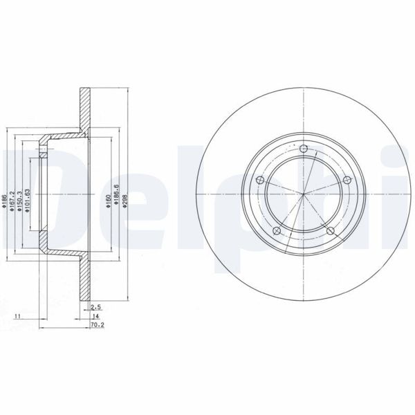 DELPHI BG2297 | Fren Diski Ön Defender 87-16 Discovery 1 89-98 Range Rover Classic 86-91