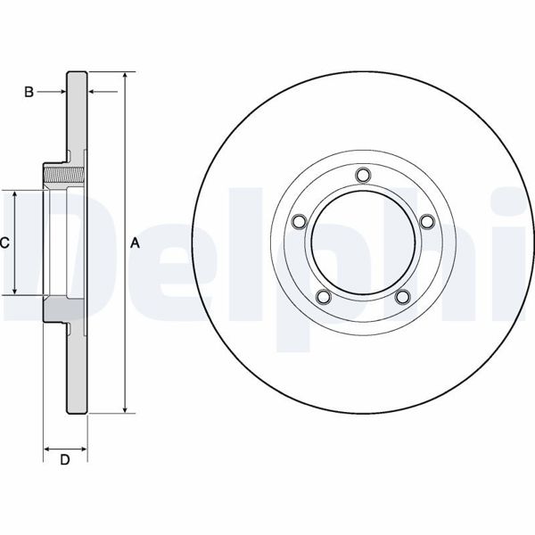 DELPHI BG2349 | Ön Fren Disk Aynası Transit Turbo 84-90 Ölçü: (254,3×14,3×5 Bijon) | 1 Adet