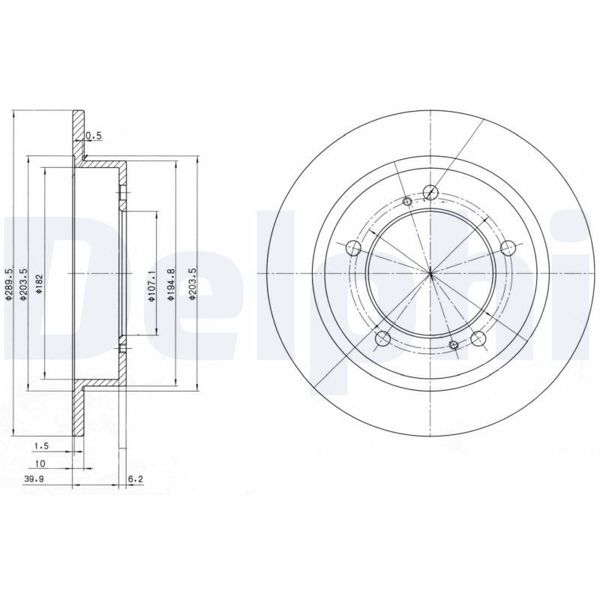 DELPHI BG2584 | Fren Diski Ön Düz-(290-5)-(Suzuki: Vitara 90-98 3Kapı / Sx4 96 -)