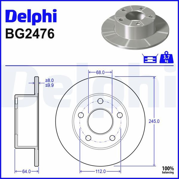 DELPHI BG2746 | Fren Diski Arka Passat B5 (3B2) 96 > 0045078 45139 1.8 T 2.3 Vr5 1.9 TDI 1.9 TDI 2.8 V6 1.9 TDI 2.5 TDI 2.0 1.9 TDI 2.8 V6 Passat B5 Variant (3B5) 97 > 0045078 45139 1.8 T 2.3 Vr5 2.8 V6 1.9 TDI 1.9 TDI 1.9 TDI 2.5 TDI Passat B5 98 > 06 / 100 90 > A6 94 > / Superb I 01 > Düz 245mm