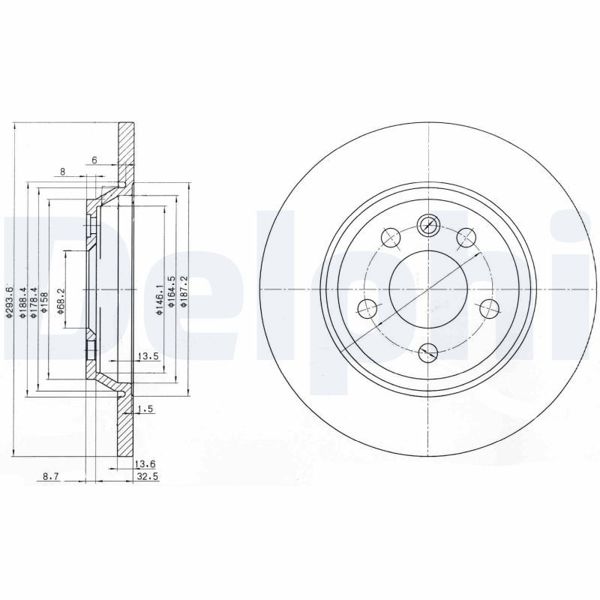 DELPHI BG3518 | Disk Arka <03 T.Porter.T4-Sharan-Galaxy | 1 Adet