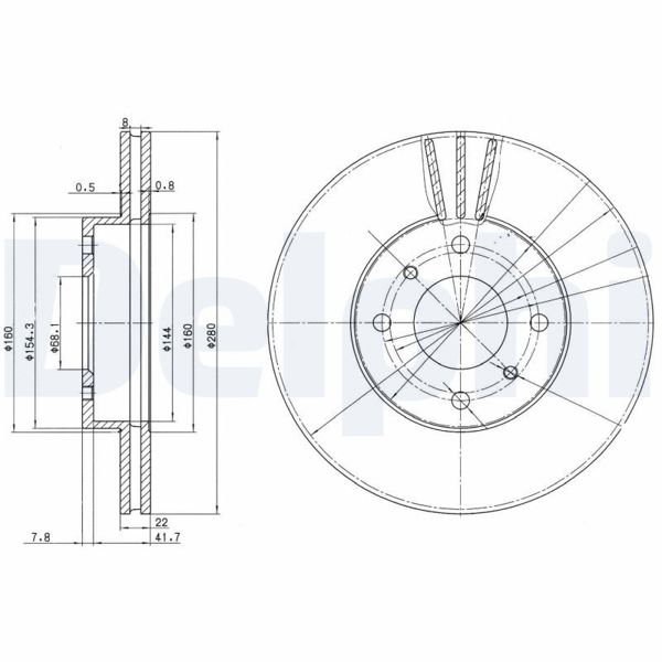 DELPHI BG3596 | Fren Diski (Çiftli Paket) , Delikli