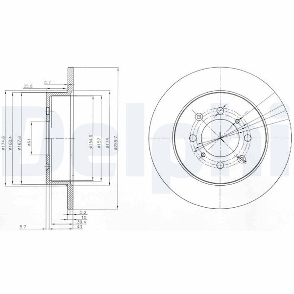 DELPHI BG3793 | Disk Arka 01-06 Euro.Civic Hb 1.4İ-1.6İ | 1 Adet