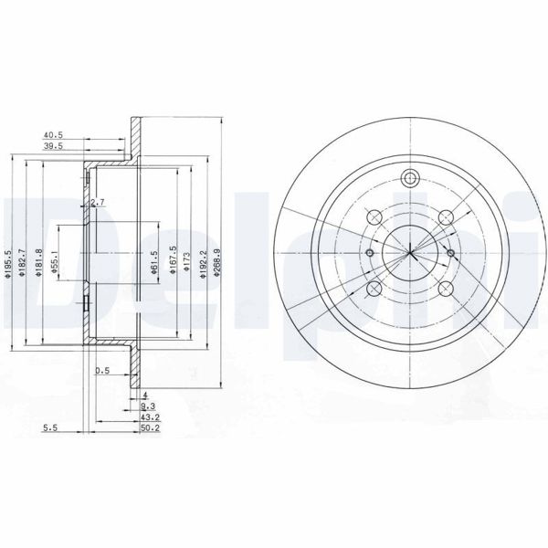 DELPHI BG3867 | Disk Arka 02-08 Corolla-Yaris | 1 Adet