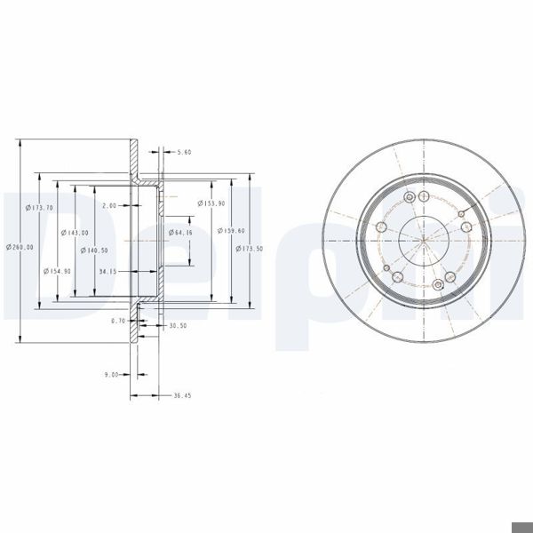 DELPHI BG4118C | Disk Arka 06 > Civic.Sedan Kaplamalı | 1 Adet
