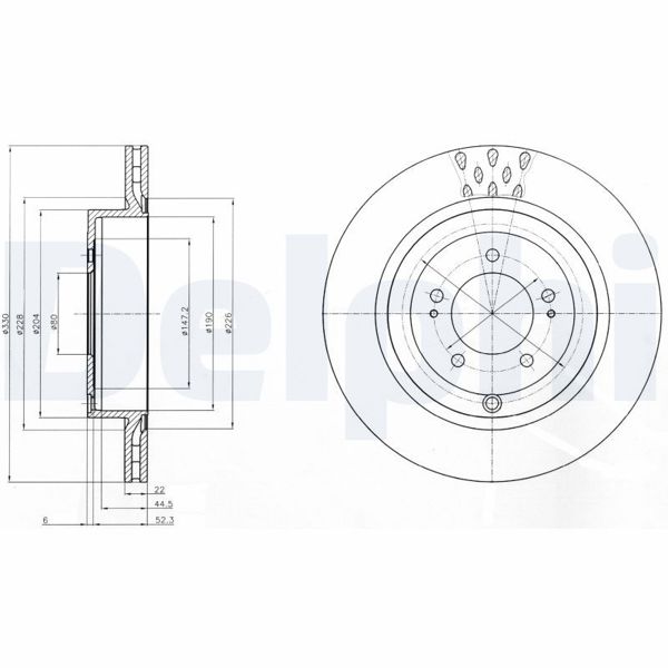 DELPHI BG4204C | Disk Arka 09-Lancer Kaplamalı | 1 Adet