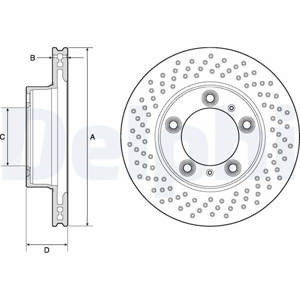 DELPHI BG4769C | Fren Disk Aynası Delikli Ön Sol Boxster 987 2.7 04-09 2.9 09-12 Cayman 987 2.7 06-09 | 1 Adet