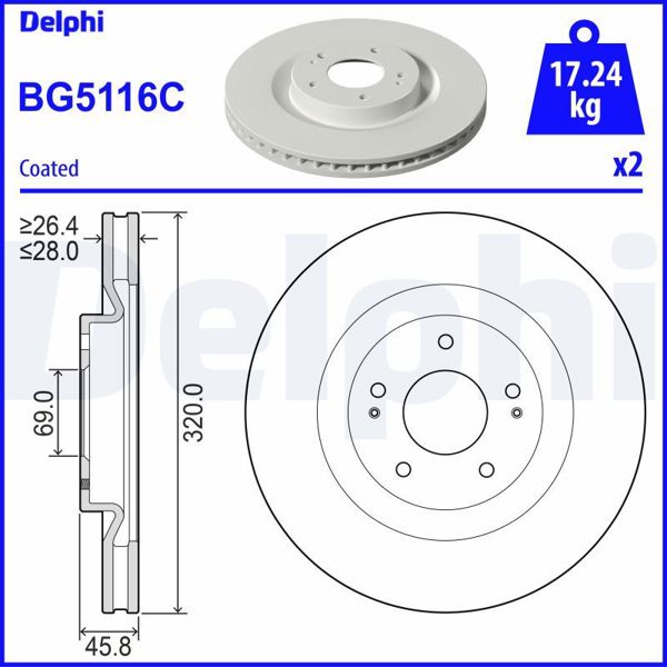 DELPHI BG5116C | Disk On (Ad) 18-Outlander-Eclıpse | 1 Adet