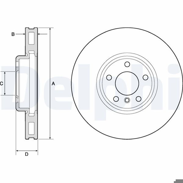 DELPHI BG9155C | Disk Ön Sol (Ad) 10-5-Seri (F07-F10-F11) 7-Seri (F01-F02-F03-F04) Kaplamalı (Kutu&Fıyat:Tek) | 1 Adet