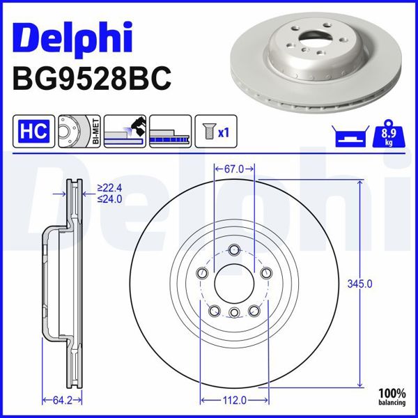 DELPHI BG9528BC | Bı-Metalık Alüminyum Govdelı (Tekli)