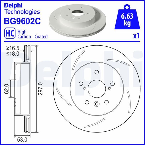 DELPHI BG9602C | Fren Diski (Tekli Paket)-Boyalı, Deliksiz Toyota