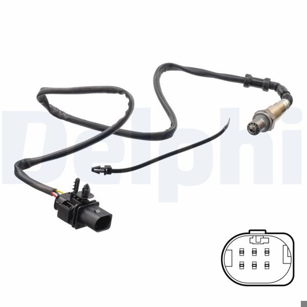 DELPHI ES21348-12B1 | Oksijen Sensorü On, Sağ Audi / Seat / Skoda / VW 05 / 2003-11 / 2010