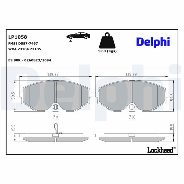 DELPHI LP1058 | Fren Balatası Ön Nissan Maxıma Qx 2.0 V6 22V 3.0 24V 2.5 00-11