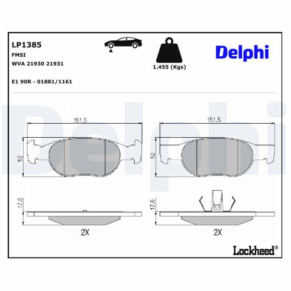 DELPHI LP1385 | Fren Balatası