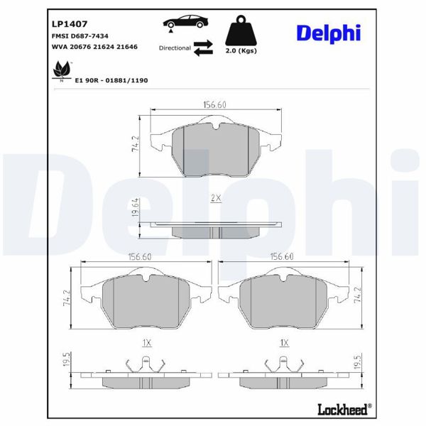 DELPHI LP1407 | Fren Balatası