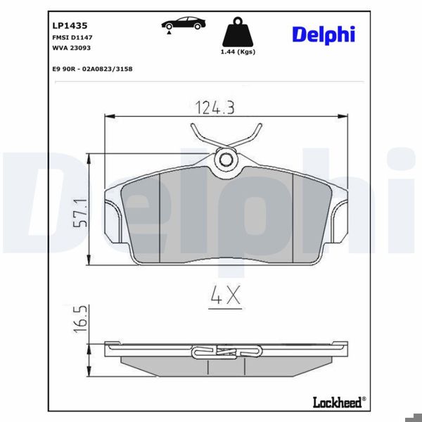 DELPHI LP1435 | Fren Balata Ön Almera II (N16) 00-061.8 1.5 1.8 1.5 DCI 2.2 DCI 2.2 DCI Almera II Hatchback (N16) 00-061.5 1.8 2.2 Di 1.5 1.8 1.5 DCI 2.2 DCI 2.2 DCI Primera (P11) 96-012.0 16V 2.0 16V 2.0 TD 1.8 16V 2.0 16V Primera Hatchback (P11) 96-022.0 16V 2.0 16V Primera 99-02 Almera 00-Altı Düz Tip