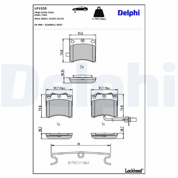 DELPHI LP1535 | Fren Balatası