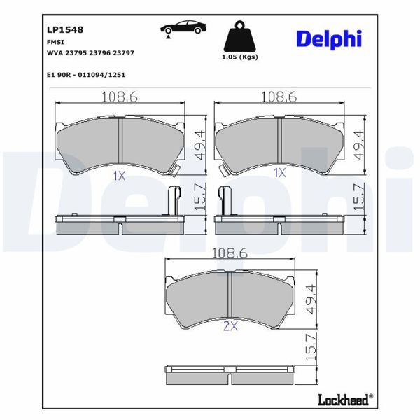 DELPHI LP1548 | Fren Balatası