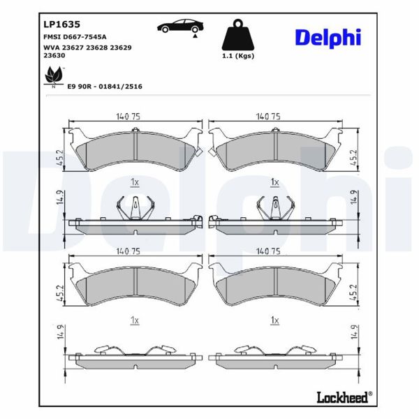 DELPHI LP1635 | Fren Balatası
