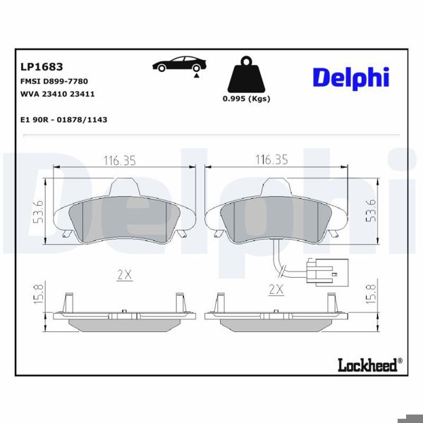 DELPHI LP1683 | Fren Balatası