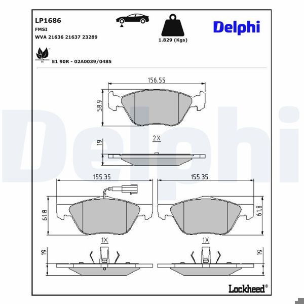 DELPHI LP1686 | Fren Balatası