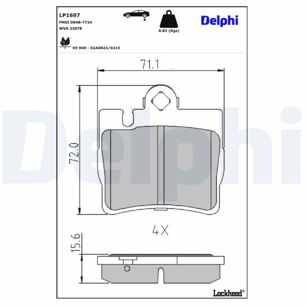 DELPHI LP1697 | Fren Balatası
