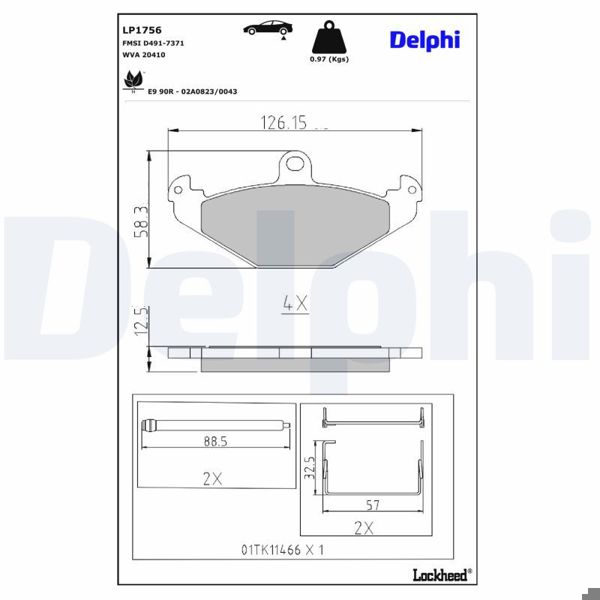 DELPHI LP1756 | Fren Balatası
