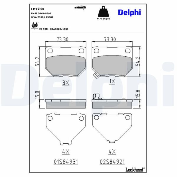 DELPHI LP1780 | Fren Balatası