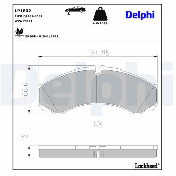 DELPHI LP1802 | Fren Balatası