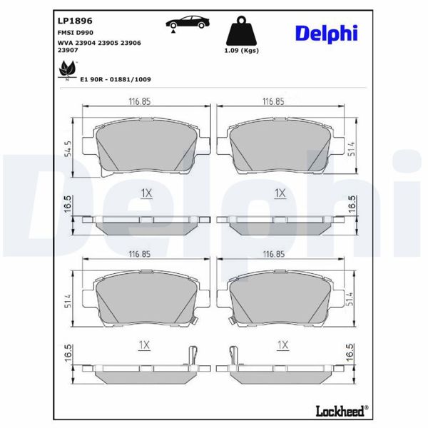 DELPHI LP1896 | Fren Balatası