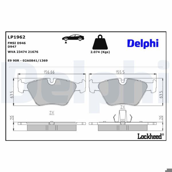 DELPHI LP1962 | Fren Balatası