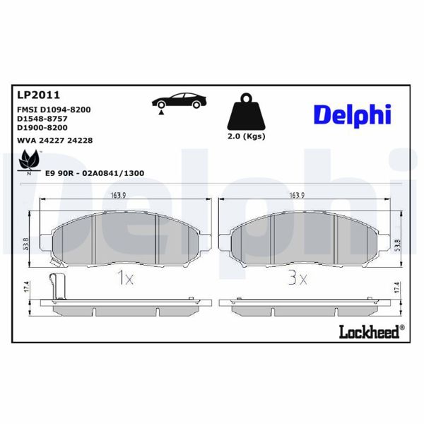 DELPHI LP2011 | Fren Balata Ön 06-Navara