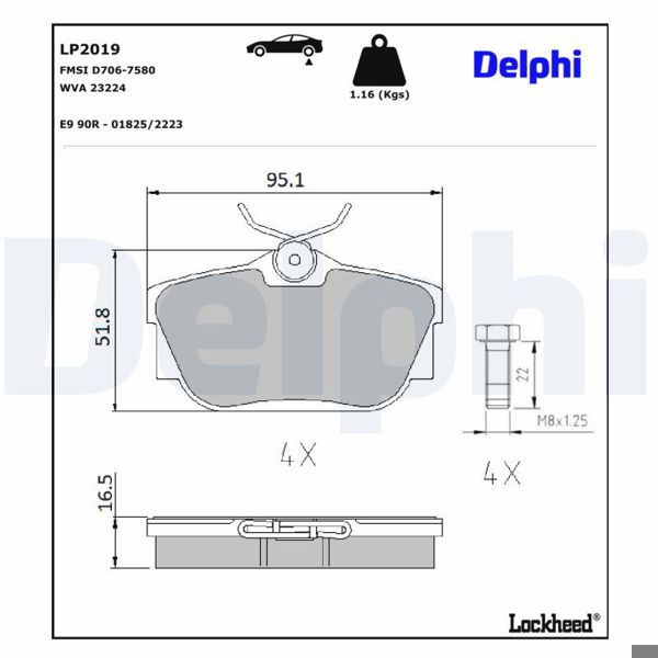 DELPHI LP2019 | Fren Balatası
