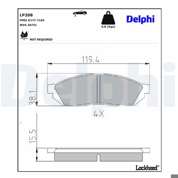 DELPHI LP208 | Fren Balatası